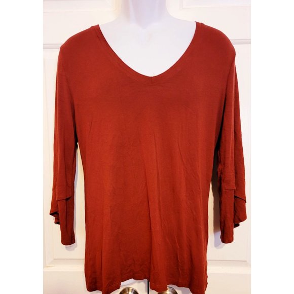 Soft Surroundings Orange/Rust Tunic Size Large - Picture 3 of 5